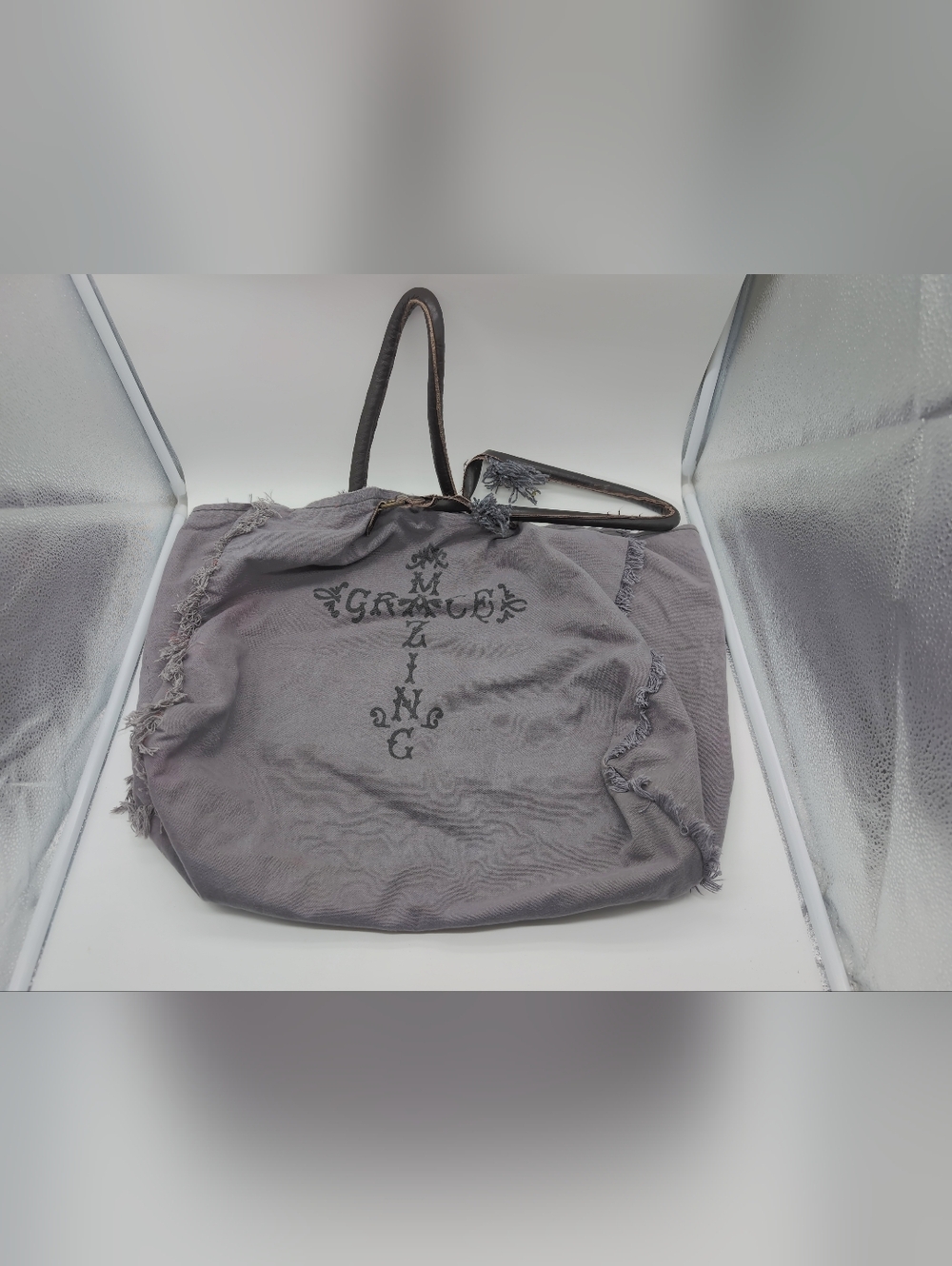 Vintage Addiction Oversized Amazing Grace Tote Bag Recycled Military Canvas